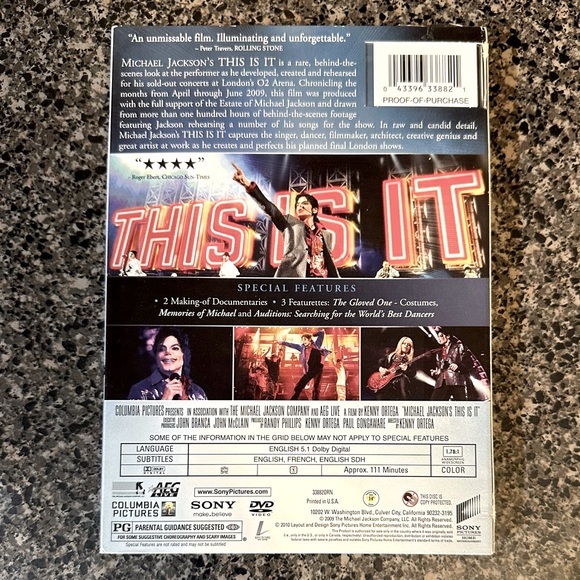 Michael Jackson This Is It Movie DVD - Picture 2 of 4
